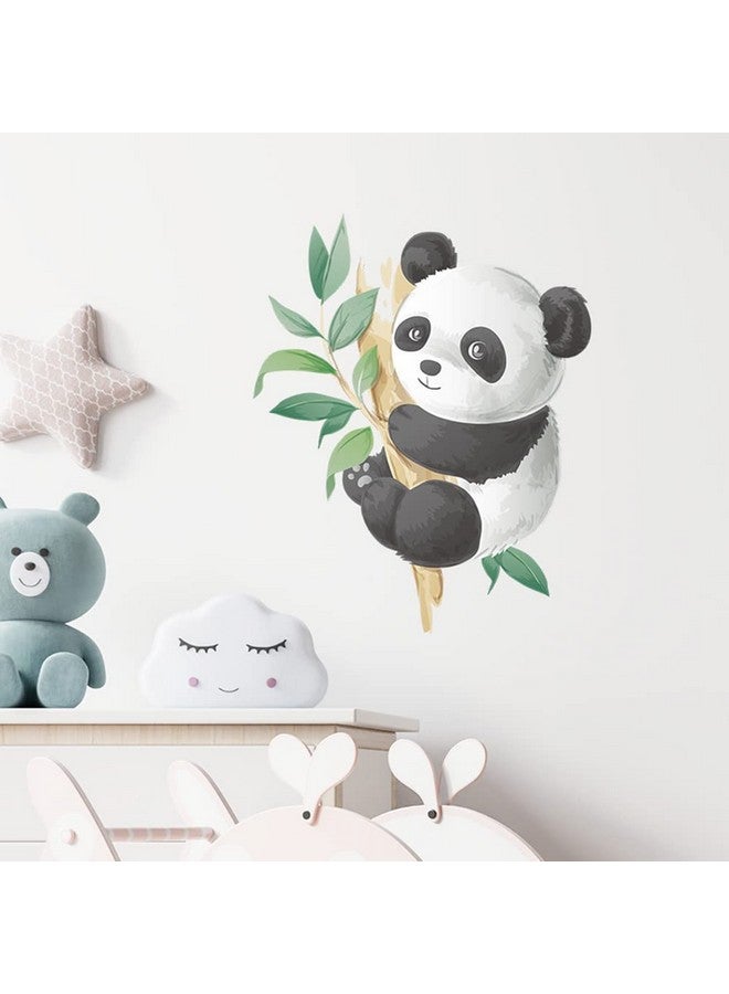 Boodecal Watercolor Cute Panda Climbing Bamboo Branch Kids Bed Decorations Decals Stickers for Home Kids Room Bedroom Nursery 14.5 in x 18.1 in - Image 4