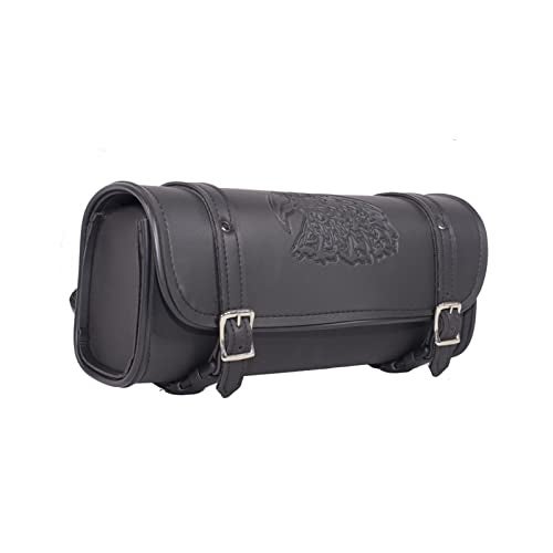GARGOYLE BELLS Motorcycle Tool Bags with Flames - Handlebar & Fork Bag, Saddlebags & Sissy Bar Storage (Black with Eagle, 10") - Image 5