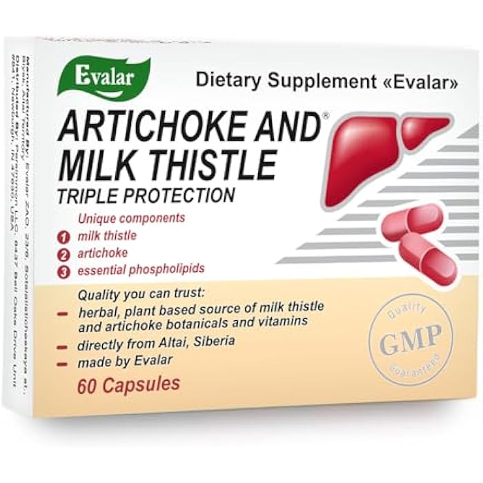 Evalar Milk Thistle Artichoke Herbs Siberian 60 Tabs - Image 1
