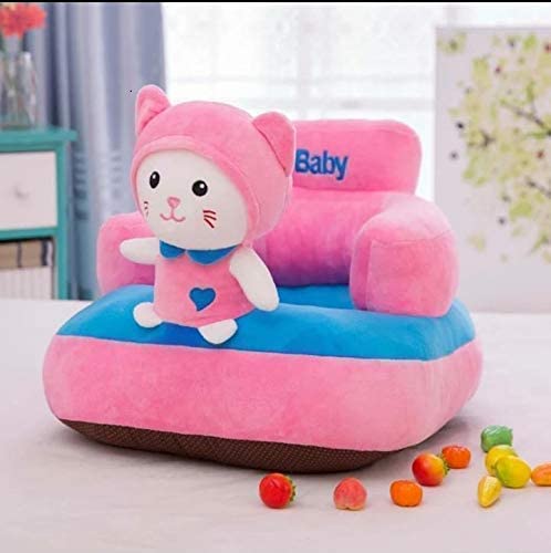 AVSHUB AVSHUB Baby Sofa Seat Chair Kitti Design Rocking Chair for Sofa Kid Sofa Seat Sitting Sofa Chair for Baby or Kids Playing Sitting Sofa Without Belt Pink 