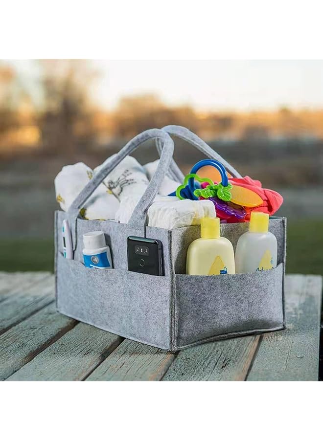 Portable Foldable Felt Diaper Storage Bag Kid Clothes Toys Handbag Newborn Baby Nappy Organizer Mommy Travel Shopping Diaper Bag  - Image 5
