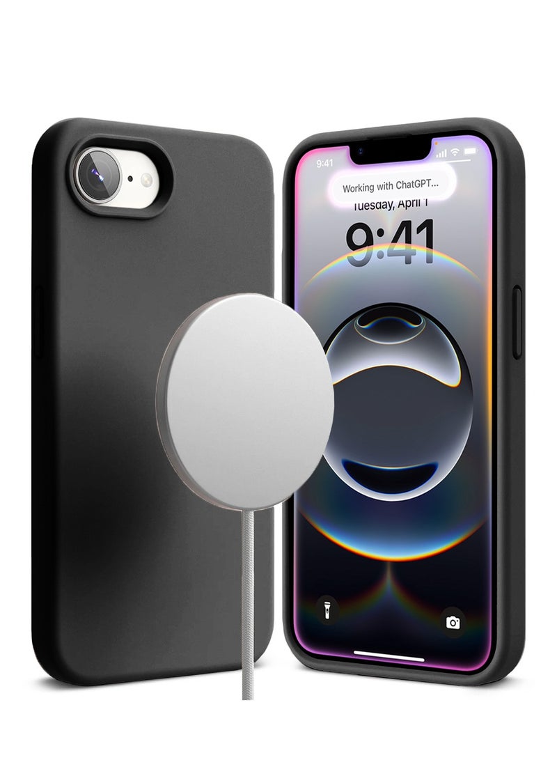 Wtech Apple iPhone 16e 5G 2025 Premium Soft Liquid Silicone Case Cover (MCRPSN) - Black - Image 2