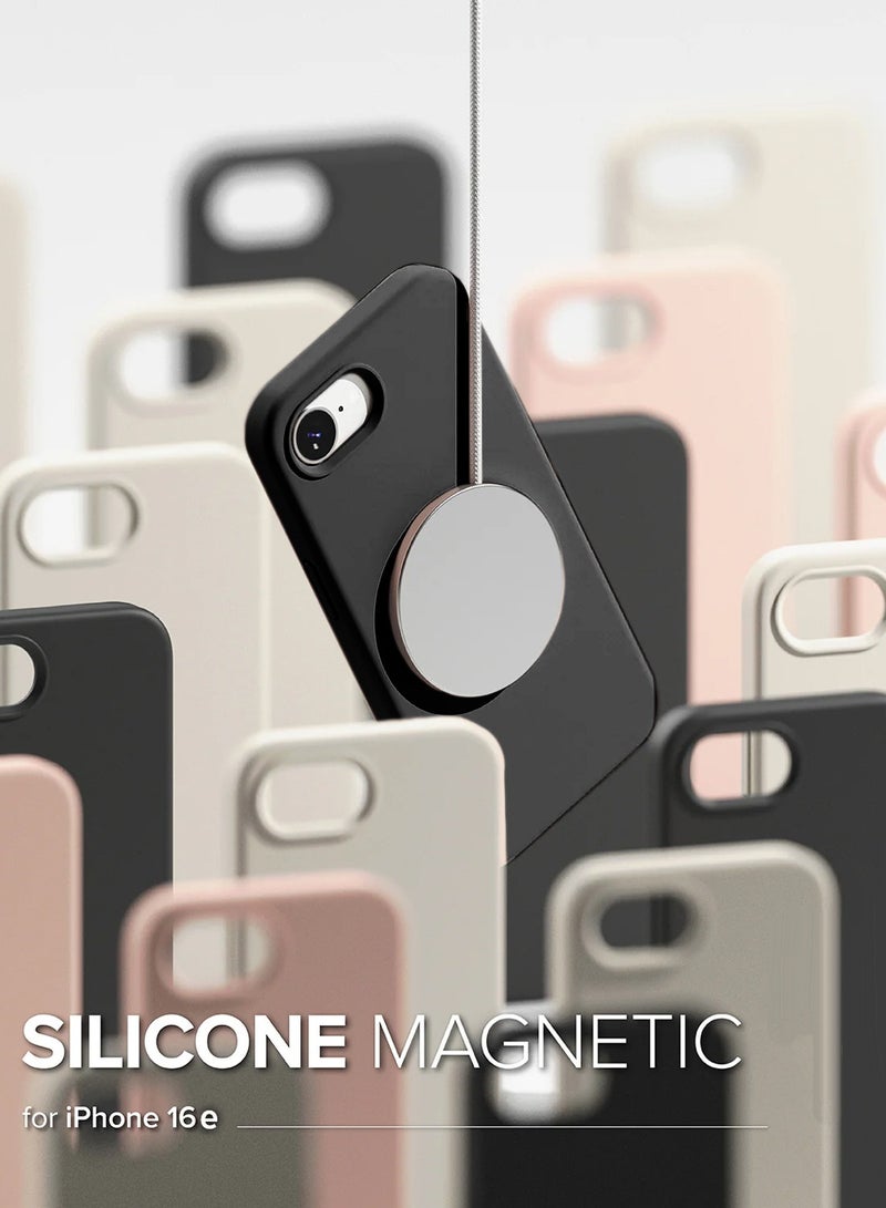 Wtech Apple iPhone 16e 5G 2025 Premium Soft Liquid Silicone Case Cover (MCRPSN) - Black - Image 3