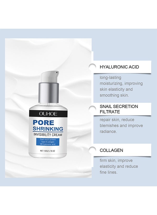 OUHOE Pore Shrinking Invisibility Cream,Pore Minimizer & Reducer for Face,Oil Control Firming,Tightening Pores,Moisturizing,Lightens Fine Lines Conceals Pores Cream 50G - Image 2