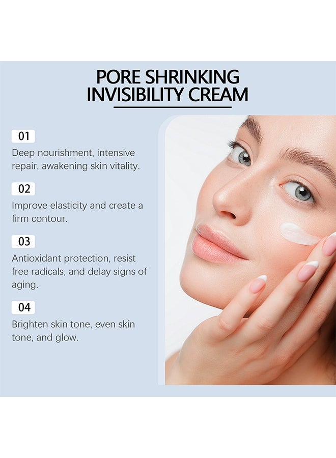 OUHOE Pore Shrinking Invisibility Cream,Pore Minimizer & Reducer for Face,Oil Control Firming,Tightening Pores,Moisturizing,Lightens Fine Lines Conceals Pores Cream 50G - Image 4