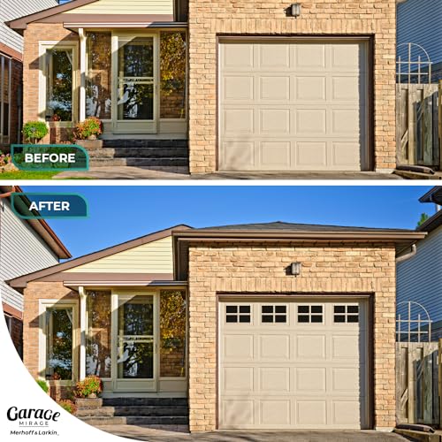 Merhoff Larkin Magnetic Garage Door Windows | Fits 1 Car Garage | Strong & Glossy Real Look | Decorative Black Window Decals | Magnets Hardware Set | Faux Kit | Perfect Decoration & Easy Installation Home Upgrade - Image 2