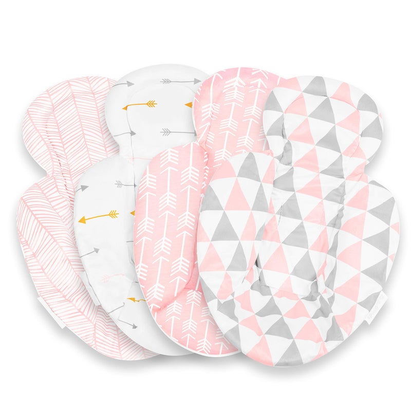 Infant Insert Compatible with 4Moms Mamaroo  Rockaroo  Car Seat Insert 2 Pack  Reversible Infant Car Seat Insert  Soft Plush Minky Car Seat Head Support Insert