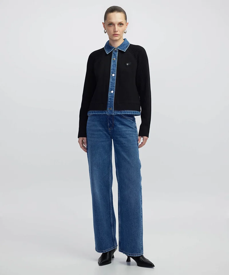 ابيكول Denim-Trimmed Jacket