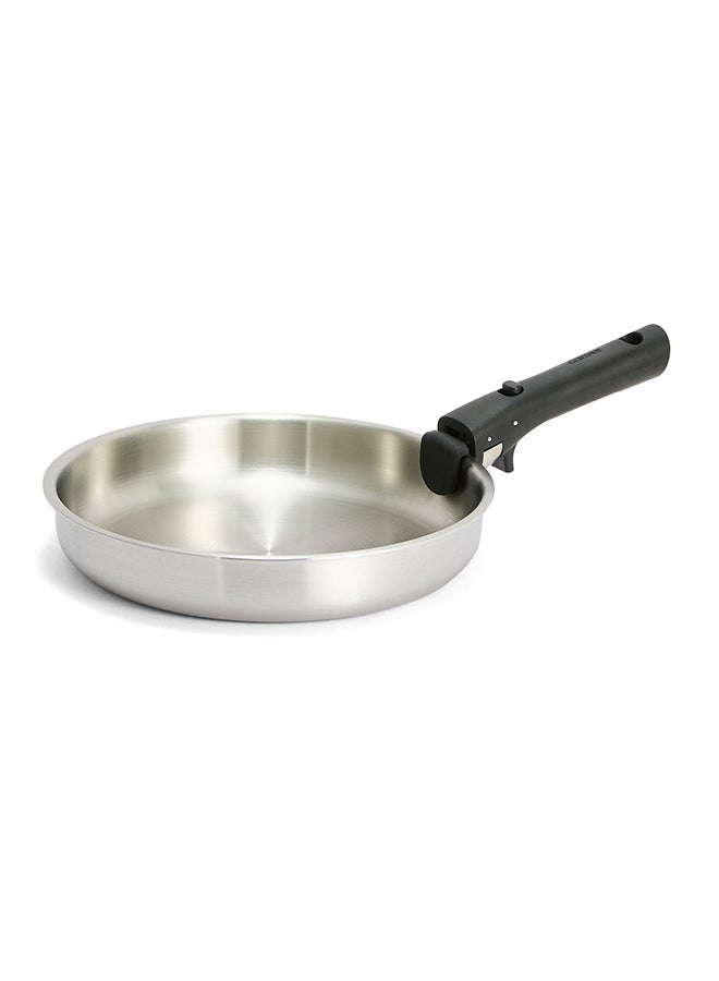CAROTE 10 Piece Detachable Stainless Steel Cookware Set, 1x14cm Saucepan, 1x16cm Saucepan, 1x18cm Saucepan with tempered glass lid, 1x18cm Frypan, 1x24cm Frypan, 1x24cm Deep Frypan with tempered glass lid, 2 handles, Black Color - Image 4