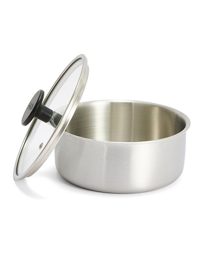 CAROTE 10 Piece Detachable Stainless Steel Cookware Set, 1x14cm Saucepan, 1x16cm Saucepan, 1x18cm Saucepan with tempered glass lid, 1x18cm Frypan, 1x24cm Frypan, 1x24cm Deep Frypan with tempered glass lid, 2 handles, Black Color - Image 3
