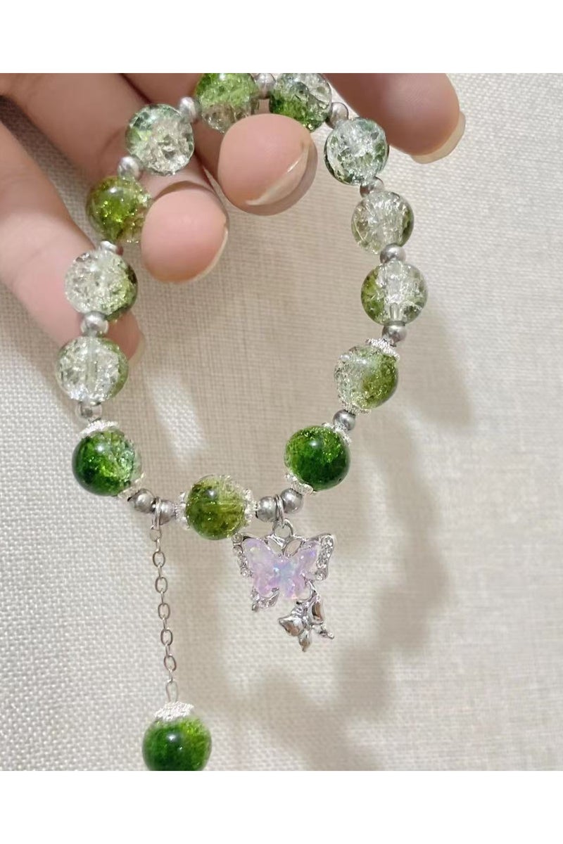 Goolsky Fairycore Butterfly Beaded Bracelet for Women | Colorful Glass Beads Hand-Strung Jewelry | Sweet Gift for Best Friends - Image 2
