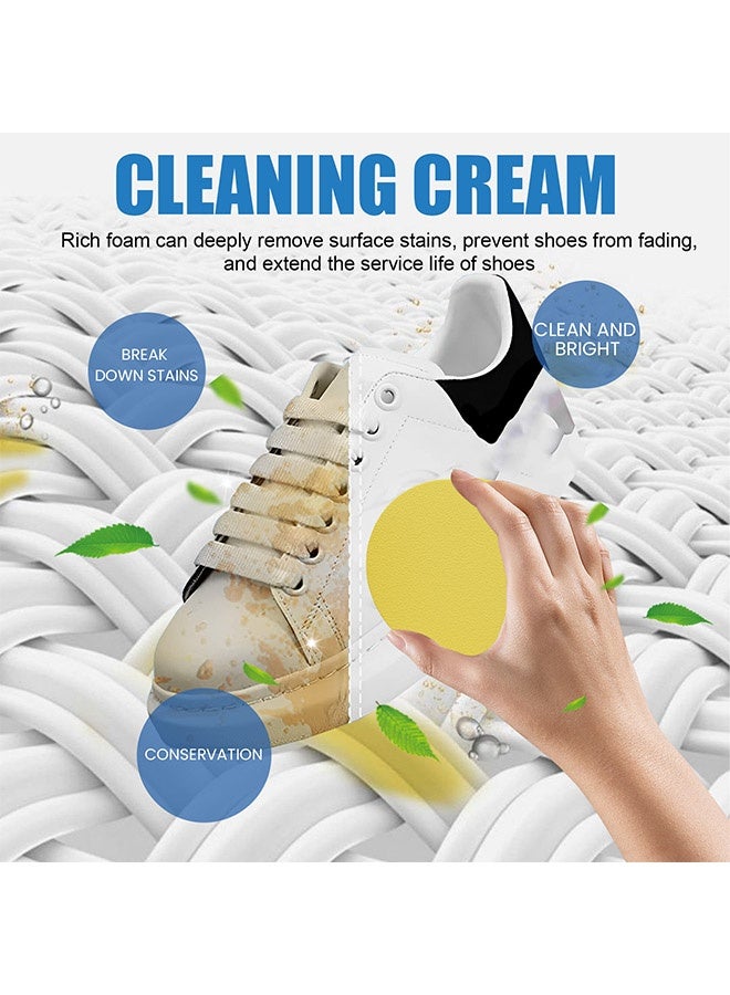 JUE-FISH Cleaning Cream，White Shoe Cleaner, Gentle Deep Cleaning Brighten Polish and Smooth Leather Shoes and Boots, Sneaker Cleaner, White Shoes Cleaning Cream 100g - Image 3