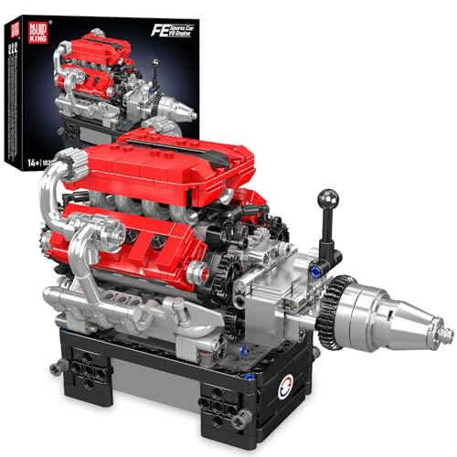 Mould King 10204 V8 Engine Model Kit That Works Car Engine Replica Build Blocks Set Buildable Model for Display Gift for Car Lover 750 Pcs - Image 1
