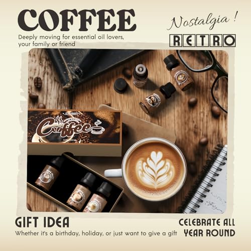 SALUBRITO Coffee Fragrance Oils Set, Premium Essential Oils for Diffuser, Candle, Soap Making, Blueberry Muffin, Eggnog Latte, Caramel Machhiato, Cafe Mocha, French Vanilla, Hot Chocolate, Scented Oil - Image 5