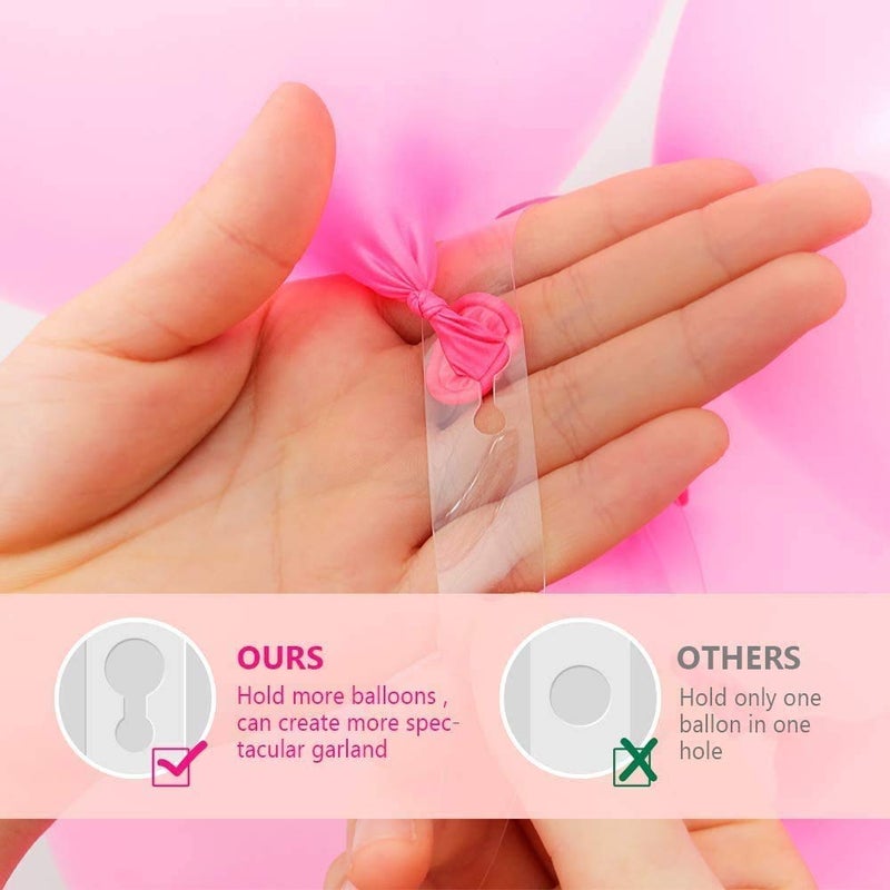 TOYXE Plastic Balloon Arch Garland Decorating Set Include Reusable Arch Strip Glue Dot And Flower Clips No Balloons White Pack of 8 - Image 2
