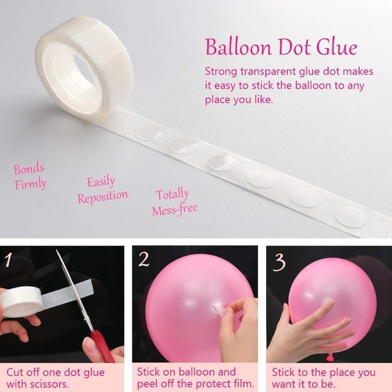 TOYXE Plastic Balloon Arch Garland Decorating Set Include Reusable Arch Strip Glue Dot And Flower Clips No Balloons White Pack of 8 - Image 3