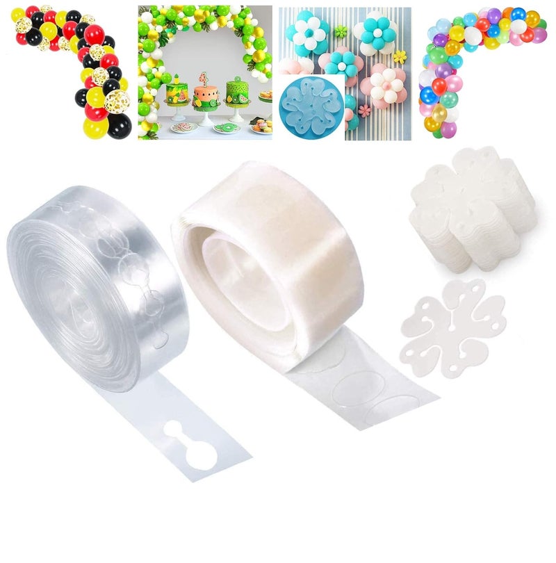 TOYXE Plastic Balloon Arch Garland Decorating Set Include Reusable Arch Strip Glue Dot And Flower Clips No Balloons White Pack of 8 - Image 1