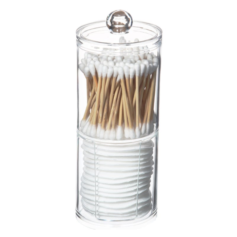 Acrylic Portable Round Container Cosmetic Cotton Powder Puff Storage Box Cotton Swab Makeup Remover Cotton Overlay Storage Box - Image 1