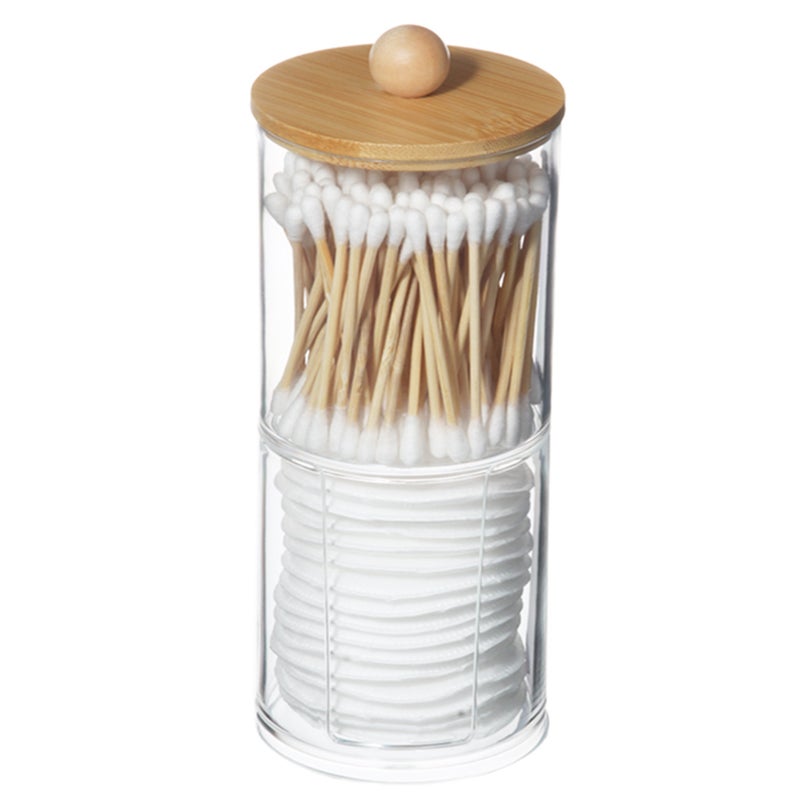 Acrylic Portable Round Container Cosmetic Cotton Powder Puff Storage Box Cotton Swab Makeup Remover Cotton Overlay Storage Box - Image 3