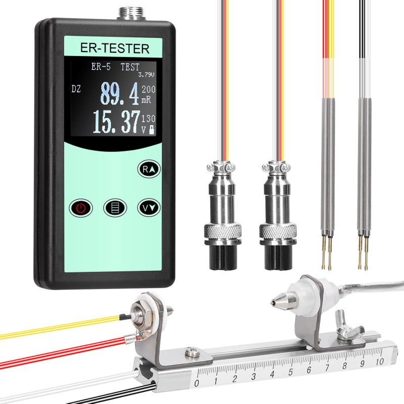 Battery Internal Resistance Tester: 0.30-0.50 Milliohm Low Resistance Measurement - Portable One-Hand Hold Design, Backlit Screen, Rechargeable Built-In Lithium Battery for Lithium Ion, Alkaline, Butt - Image 1