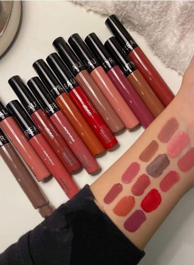 Set of 12 multi-colored fixed liquid combs