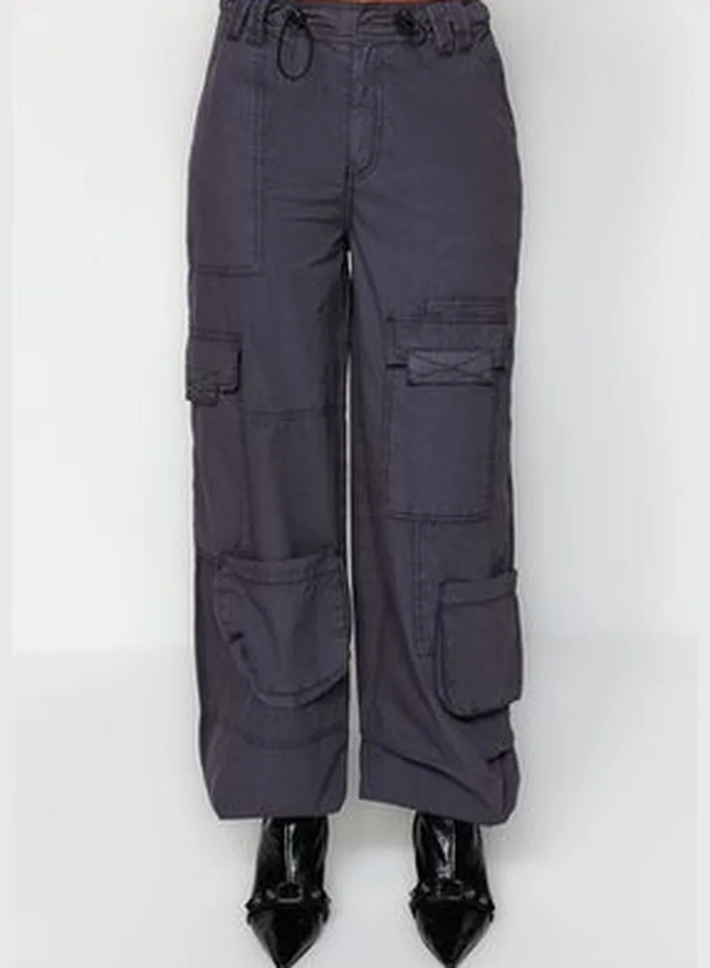 trendyol Gray Low Waist Jogger Jeans with Cargo Pocket TWOAW24JE00213