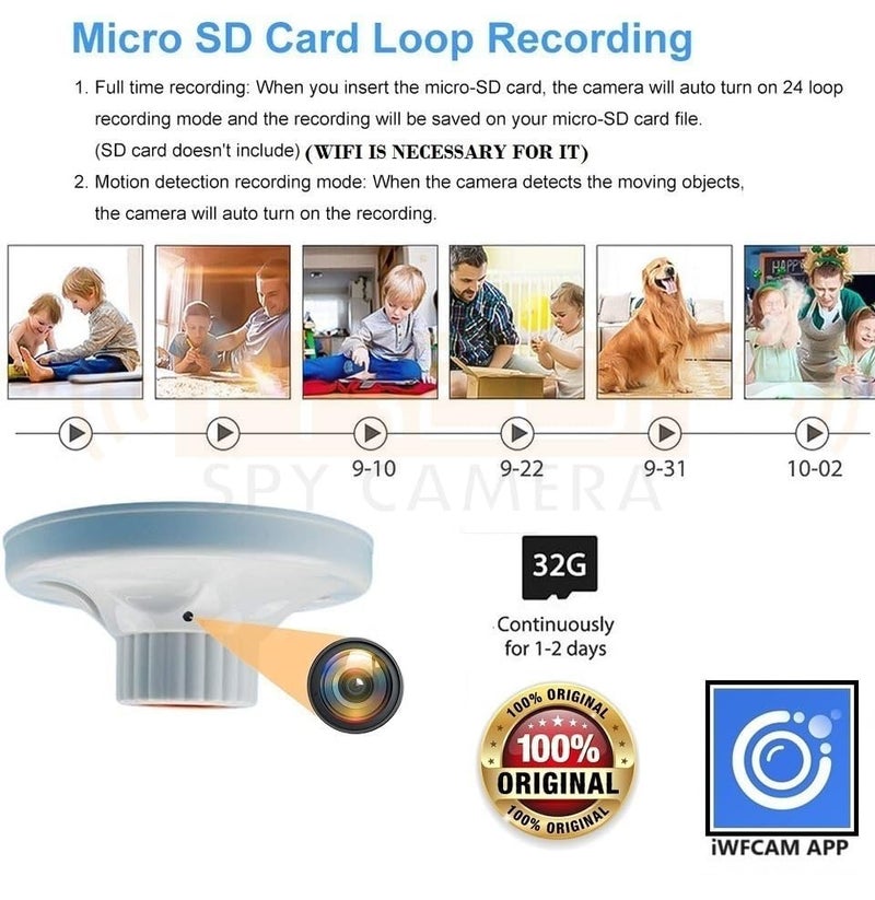 FREDI HD PLUS FREDI HD PLUS New WiFi Holder Hidden HD Mini cam 1080p Audio Video Recording Watch Live 24 Hours Small Surveillance Security Inbuilt 32GB SD Card iWFCam APP  - Image 4