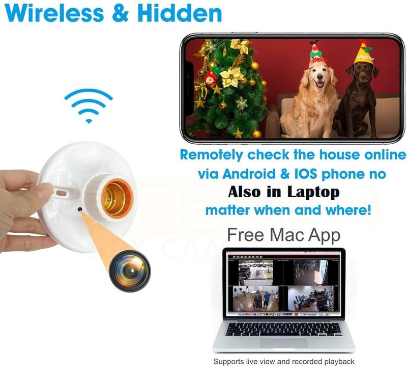 FREDI HD PLUS FREDI HD PLUS New WiFi Holder Hidden HD Mini cam 1080p Audio Video Recording Watch Live 24 Hours Small Surveillance Security Inbuilt 32GB SD Card iWFCam APP  - Image 5