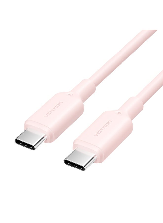 VENTION USB 2.0 Type-C Male to Type-C Male 3A Cable 1M Pink PVC Type Model# TRCPF - Image 1