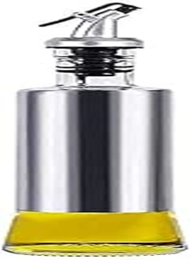 Cloudsell Oil bottles for kitchen combo oil dispenser glass leakproof Vinegar Cruet Soy Sauce Oil Dispenser (500 ml, Steel cover - Pack of 1)