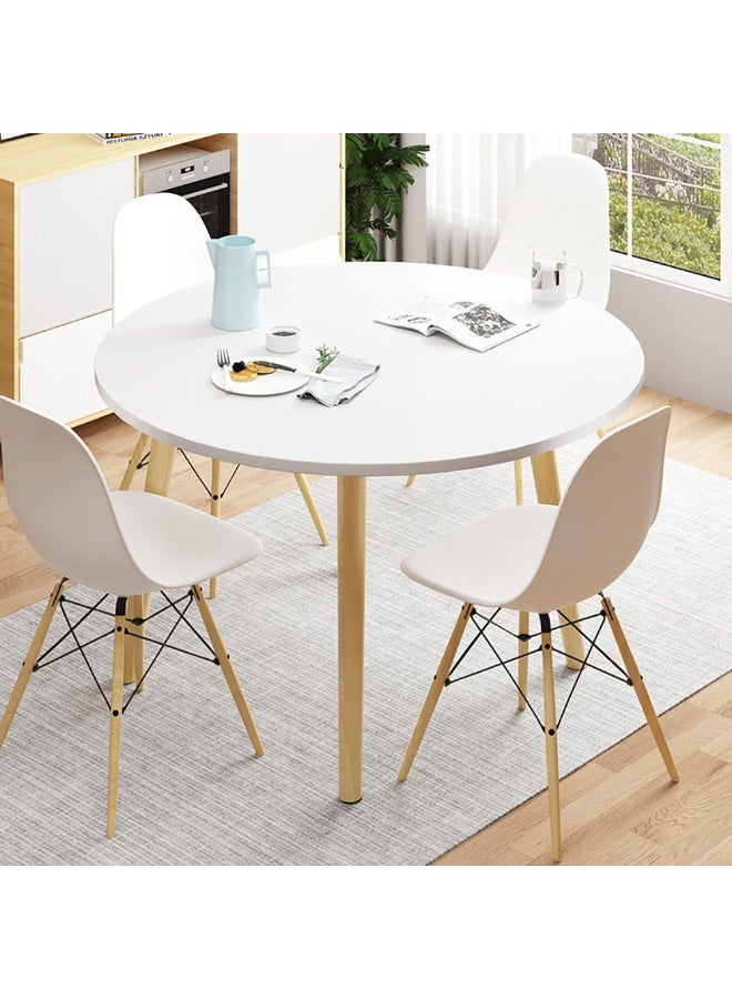 Generic Dining Table, Small Table with Wooden Legs for Kitchen Dining Room, Simple Leisure Side Coffee Table for Small Room, 80 * 80cm  (Round)  - Image 3