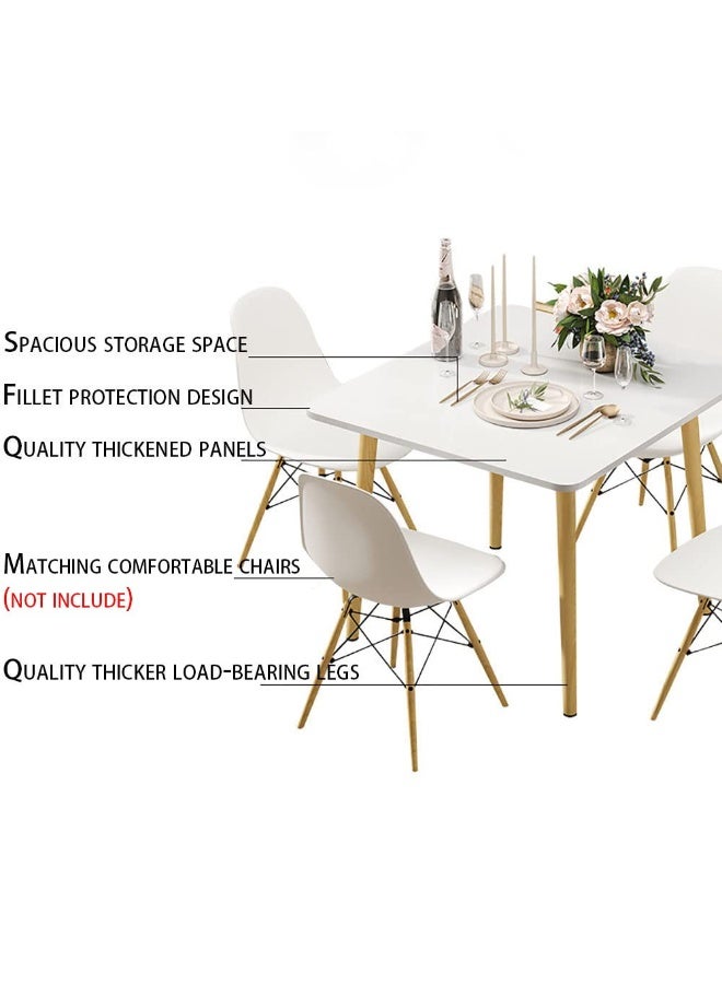 Generic Dining Table, Small Table with Wooden Legs for Kitchen Dining Room, Simple Leisure Side Coffee Table for Small Room, 80 * 80cm  (Round)  - Image 5