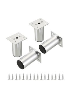 4 Inch Screw-In Furniture Risers for Sofa Tables and Bed, Heavy-Duty Bed Risers with Clam Screws for Right Angle Chair Leg, Adjustable Leg Width from 0.8''–1.6'', Supports 20,000 lbs (Black, 4 Pack)