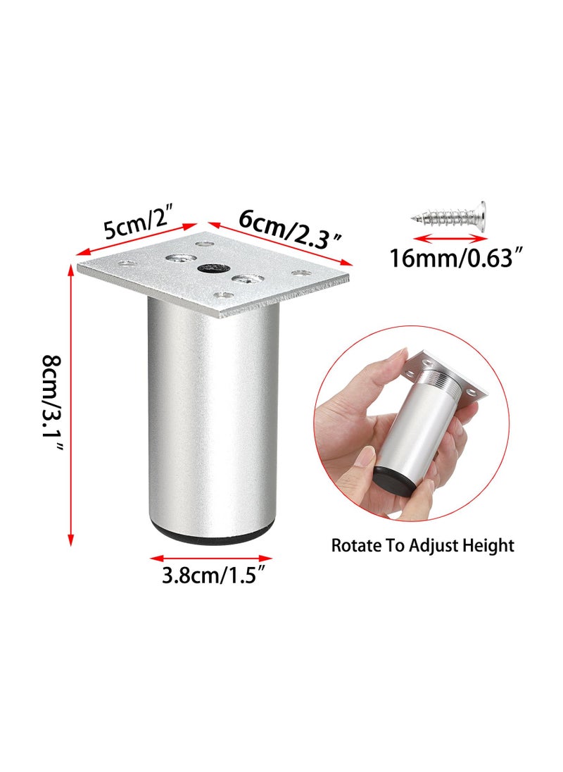 SYOSI - 4 Inch Screw-In Furniture Risers for Sofa Tables and Bed, Heavy-Duty Bed Risers with Clam Screws for Right Angle Chair Leg, Adjustable Leg Width from 0.8''–1.6'', Supports 20,000 lbs (Black, 4 Pack) - Image 1