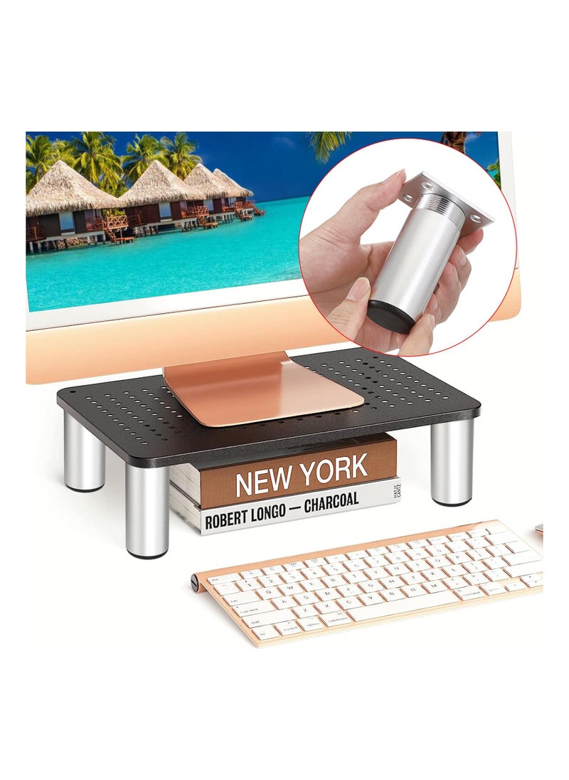SYOSI - 4 Inch Screw-In Furniture Risers for Sofa Tables and Bed, Heavy-Duty Bed Risers with Clam Screws for Right Angle Chair Leg, Adjustable Leg Width from 0.8''–1.6'', Supports 20,000 lbs (Black, 4 Pack) - Image 1