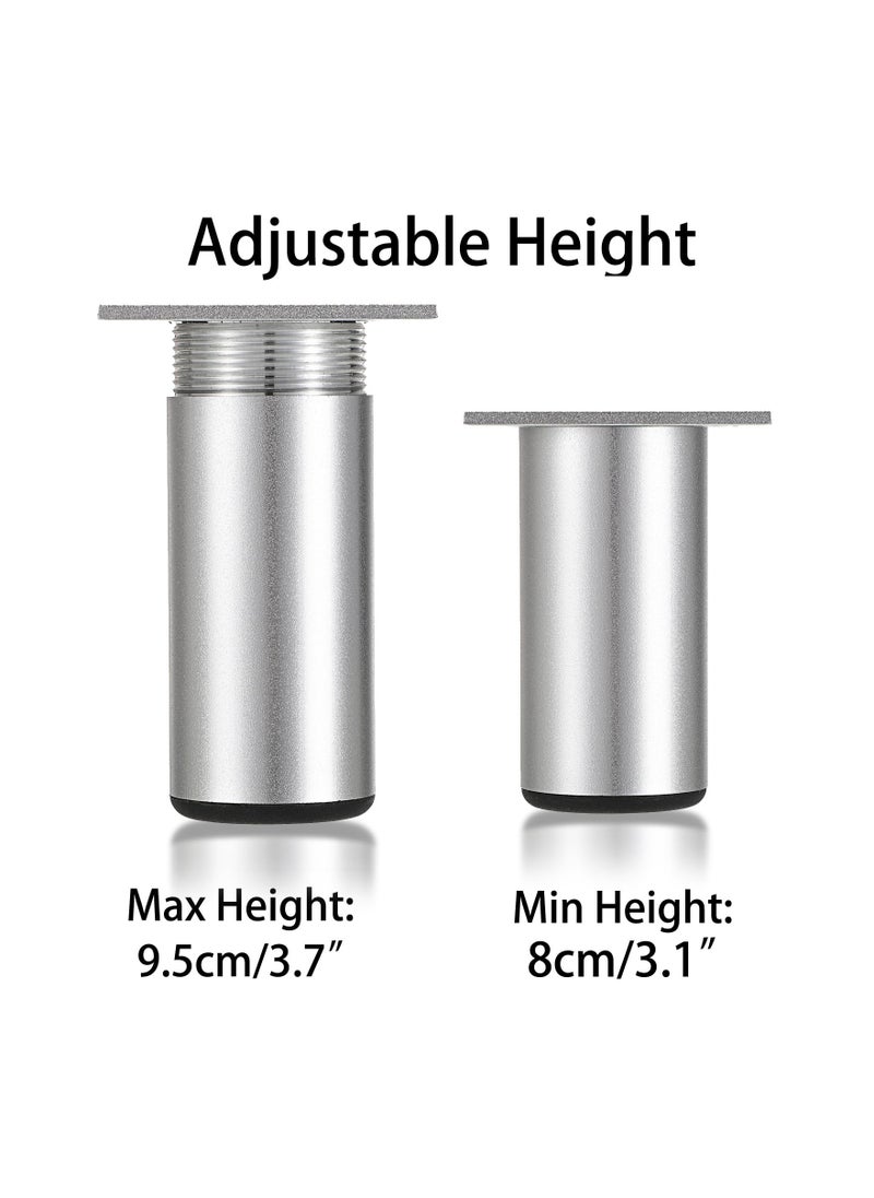SYOSI - 4 Inch Screw-In Furniture Risers for Sofa Tables and Bed, Heavy-Duty Bed Risers with Clam Screws for Right Angle Chair Leg, Adjustable Leg Width from 0.8''–1.6'', Supports 20,000 lbs (Black, 4 Pack) - Image 1