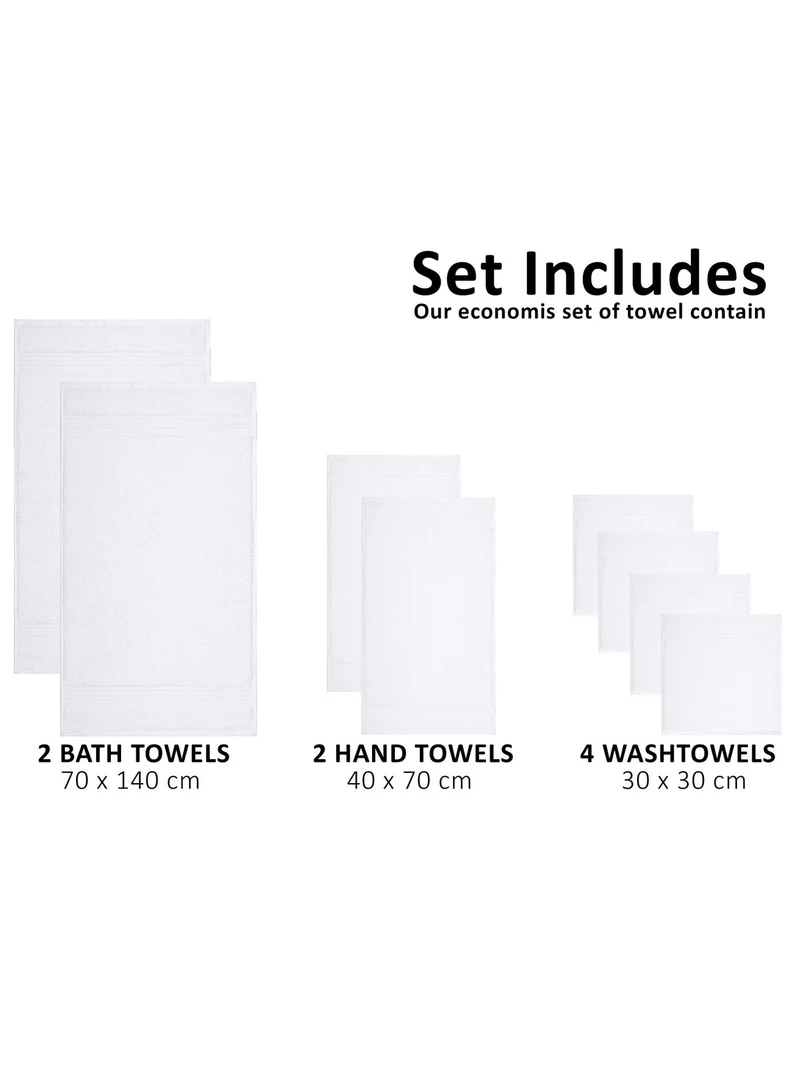 Bliss Casa Bliss Casa 8 Piece Towel Set; 2 Bath Towels, 2 Hand Towels and 4 Washcloths - 550 GSM 100% Combed Cotton Quick Dry Highly Absorbent Thick Bathroom Towels - Soft Hotel Quality for Bath and Spa