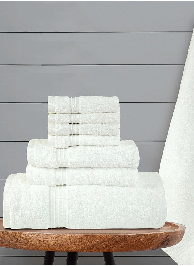 Bliss Casa - Bliss Casa 8 Piece Towel Set; 2 Bath Towels, 2 Hand Towels and 4 Washcloths - 550 GSM 100% Combed Cotton Quick Dry Highly Absorbent Thick Bathroom Towels - Soft Hotel Quality for Bath and Spa - Image 1