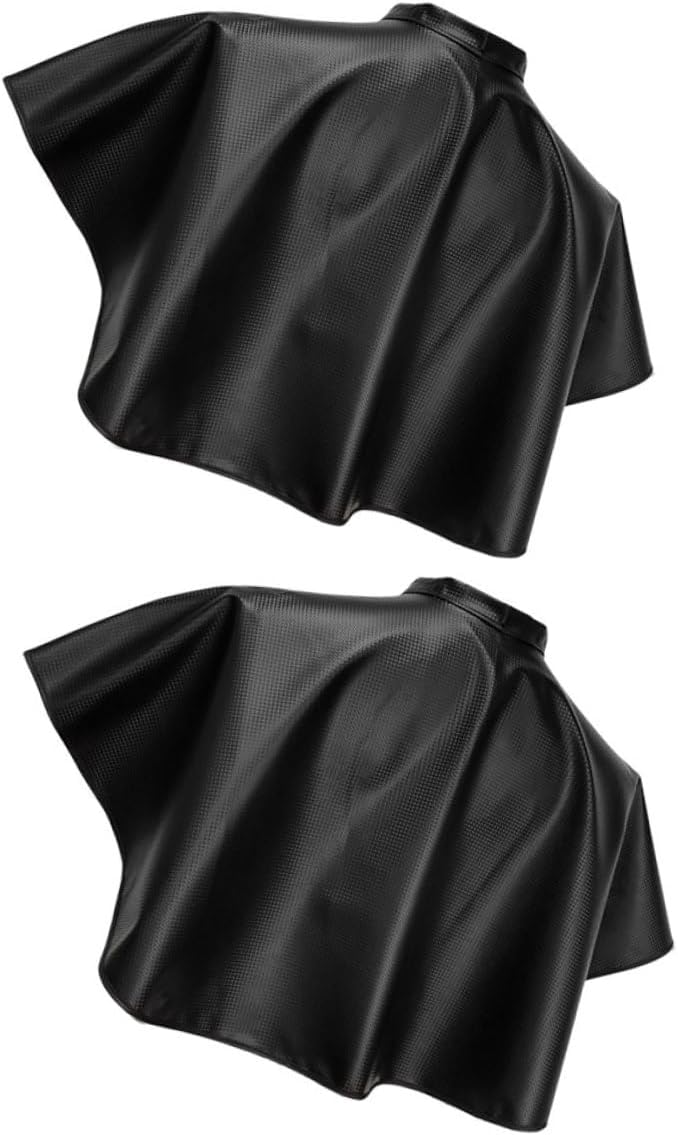 VICASKY Waterproof Hair Dye Cape 2pcs Black Salon Apron Haircut Cape for Hairstylists Barber Supplies Hair Coloring and Shampoo Use - Image 1