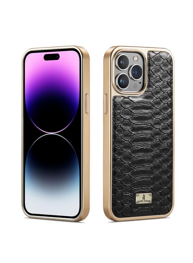 The Bros Case For iPhone 14 Pro Max Fierre Shann Python Texture Electroplating PU Phone Case
