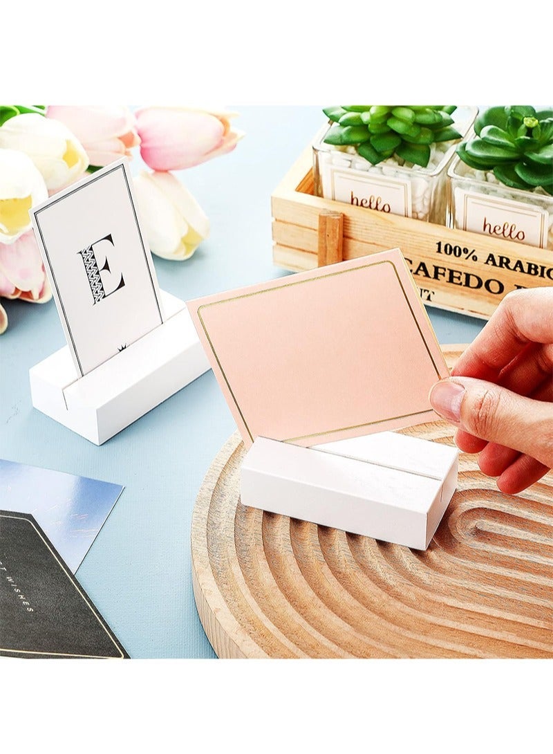 Aikanbo 10-Pack Wooden Seat Card Holders，Black Wooden Table Number Holder，Name Seat Card Holder，Event Party Tabletop Sign Holder，Wedding and Birthday Photo, Picture and Postcard Holder (White，2.5*8*1.5cm) - Image 5