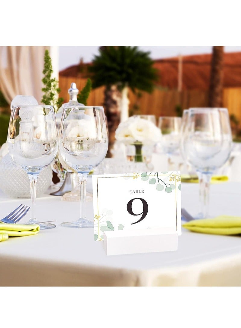 Aikanbo 10-Pack Wooden Seat Card Holders，Black Wooden Table Number Holder，Name Seat Card Holder，Event Party Tabletop Sign Holder，Wedding and Birthday Photo, Picture and Postcard Holder (White，2.5*8*1.5cm) - Image 2