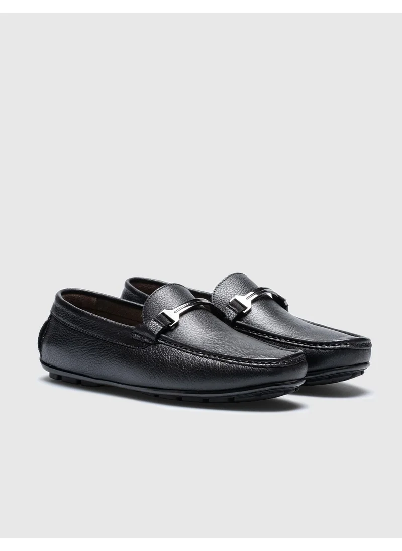 كاباني Black Buckle Men's Loafer10