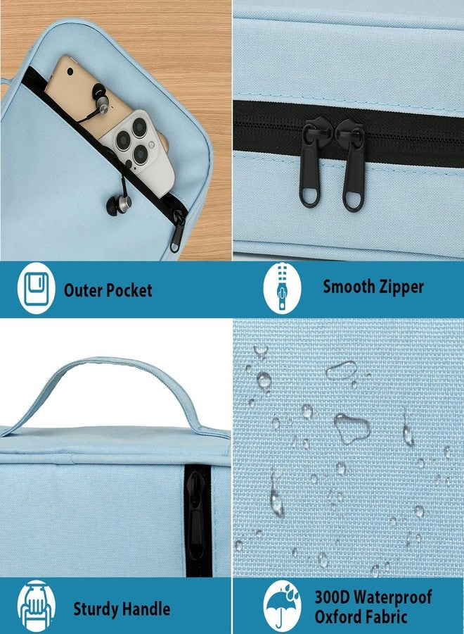 GERMUN Bible Cover with Durable Handle, Carrying Book Case Church Bag Bible, Protective with Zippered Pocket, Bible Study Accessories Supplies, Book Protector for Book Lovers, BlueBlack - Image 4