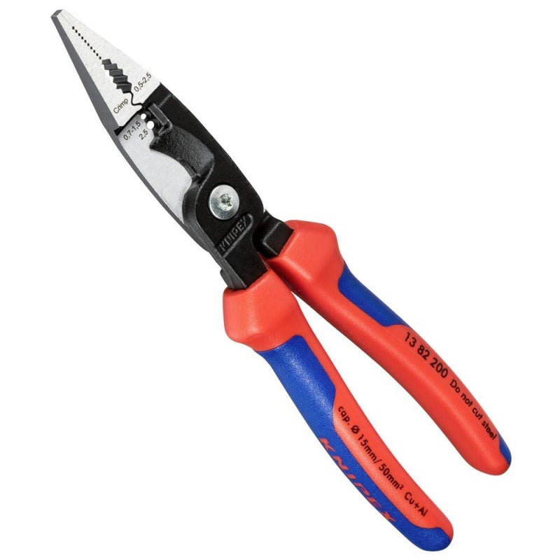 Knipex 13 82 200 Pliers for Electrical Installation with soft grip - Image 1