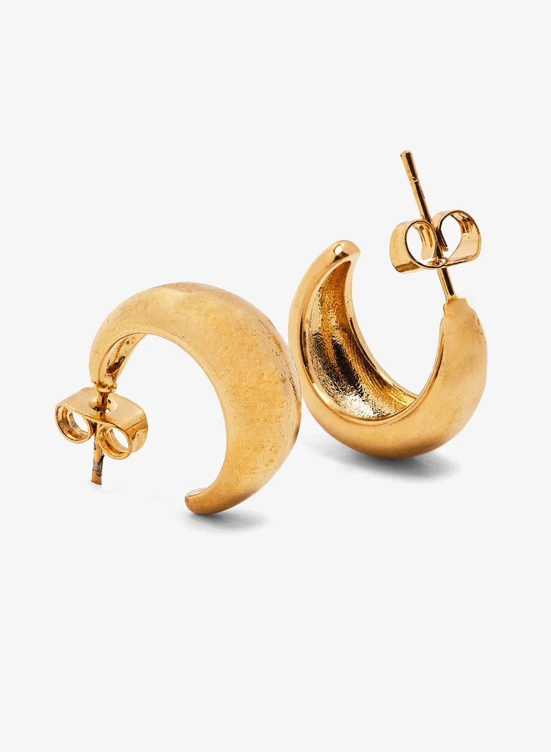 ايلا Bold Small Loop Gold Earrings