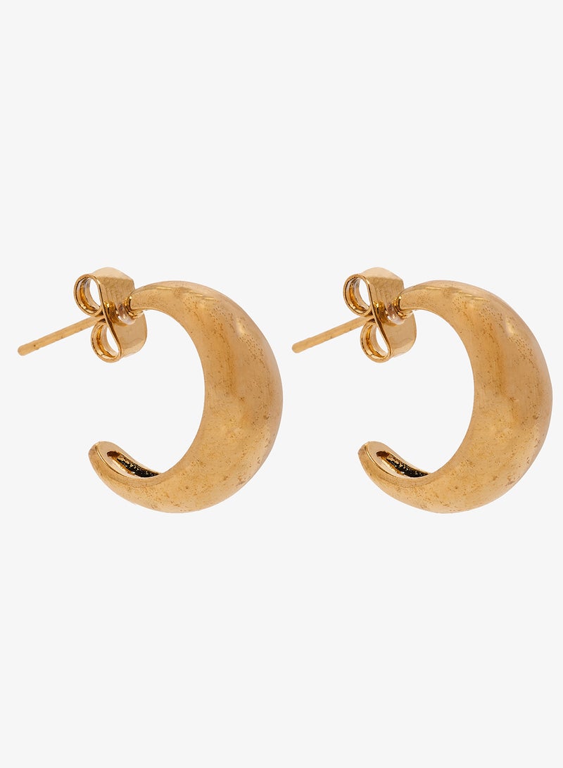 ELLA Bold Small Loop Gold Earrings - Image 1