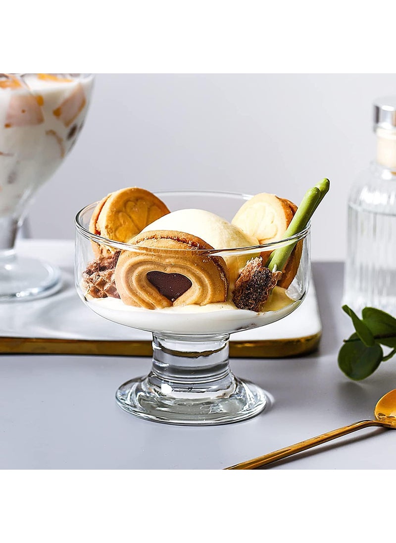 BLISS START BLISS START Crystal Glass Ice Cream Cups Premium Glass Ice Cream Bowls for Home Multiuses Serving Bowl for Chocolate falooda Sweet friuts Salad Dessert Cup European 190ML 6 Pieces  - Image 5