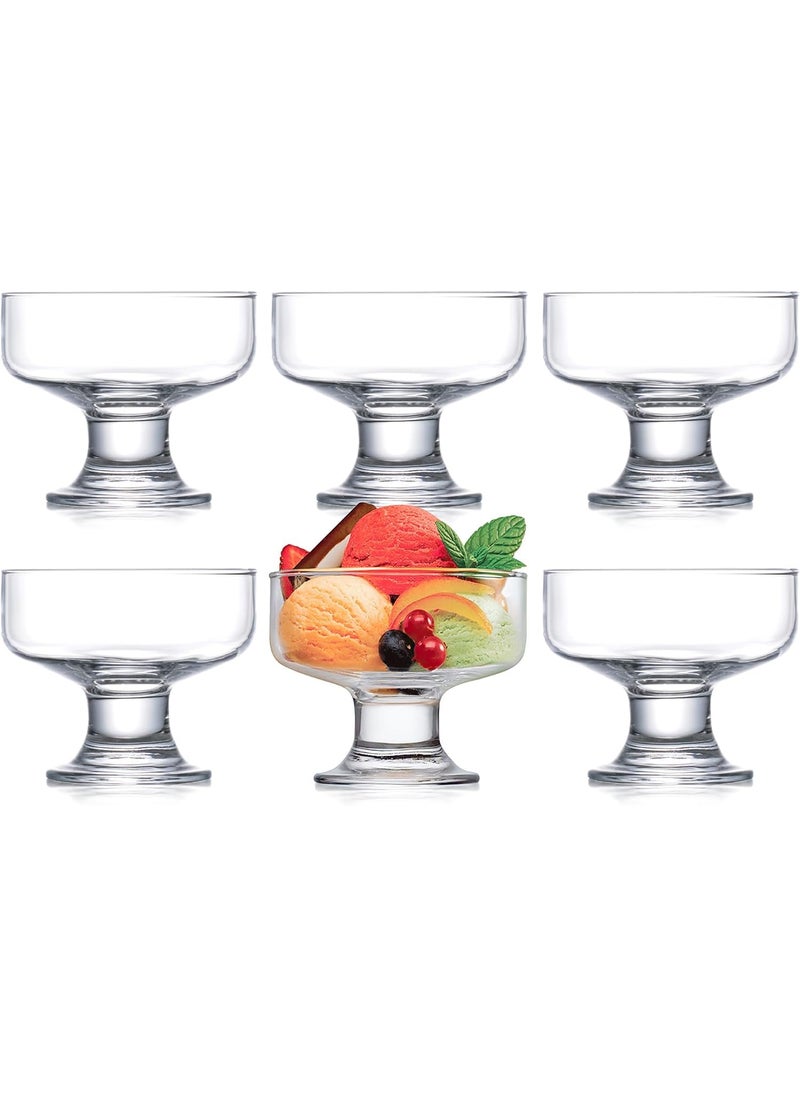 BLISS START BLISS START Crystal Glass Ice Cream Cups Premium Glass Ice Cream Bowls for Home Multiuses Serving Bowl for Chocolate falooda Sweet friuts Salad Dessert Cup European 190ML 6 Pieces  - Image 3