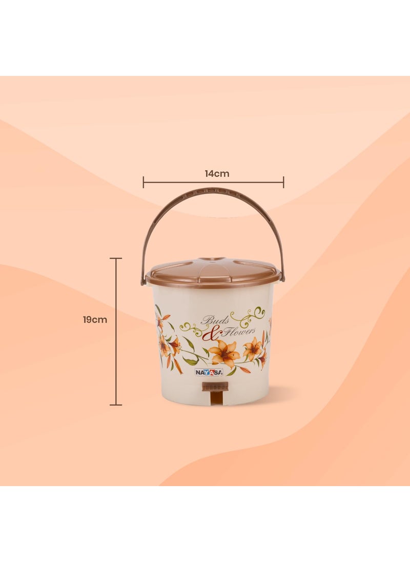 NAYASA Nayasa Bathroom Set Small DLX 6 Pcs | Bkt 25 L + Mug 1.5 L + Basin 20 L+ Dustbin 14 L + 509 Stool + Soap Case | Bathroom Accessory Set Plastic | Bathroom Set | Bath Set for Bathroom | Brown  - Image 4